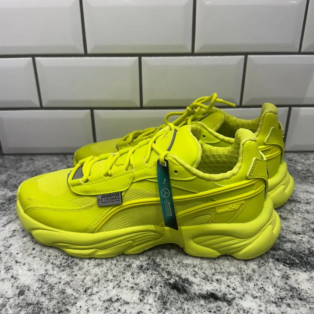 Puma Womens 7.5 Mercedes-AMG Petronas F1 RS-Connect Yellow Sneakers 306842-01